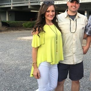 High low top with shoulder cut outs